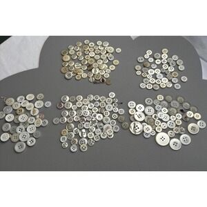 Mixed Plastic Button Lot ~ 50pcs Clear White Ivory Assorted Styles New